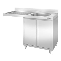 Szafka zlewozmywakowa dla zmywarki do naczyń - 1400x600 mm - z 1 zlewem po prawej stronie