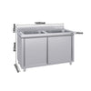 Szafka zlewozmywakowa ECO - stal nierdzewna AISI 304 - 1600x600mm - z 2 komorami środkowa