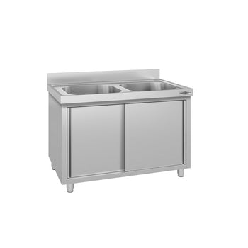 Szafka pod zlewozmywak ECO - 1600x600 mm - z 2 komorami pośrodku - Prime Gastro