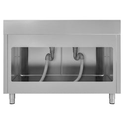 Szafka zlewozmywakowa ECO - stal nierdzewna AISI 304 - 1600x700mm - z 2 komorami środkowa