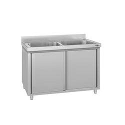 Szafka do mycia garnków ECO – 1600 x 600 mm – z 2 zlewami