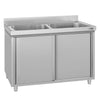 Szafka do mycia garnków ECO – 1600 x 700 mm – z 2 zlewami