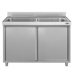 Szafka do mycia garnków ECO – 1600 x 600 mm – z 2 zlewami