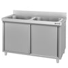 Szafka do mycia garnków ECO – 1600 x 700 mm – z 2 zlewami