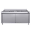 Szafka zlewozmywakowa ECO – 2000 x 600 mm – ze zlewem 2-komorowym pośrodku