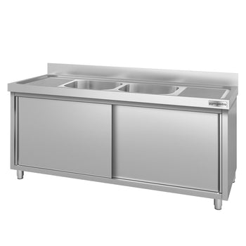 Szafka pod zlewozmywak ECO - 1800x600 mm - z 2 komorami pośrodku - Prime Gastro