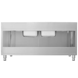 Szafka zlewozmywakowa ECO - stal nierdzewna AISI 304 - 2000x700mm - z 2 komorami środkowa
