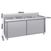 Szafka zlewozmywakowa ECO - stal nierdzewna AISI 304 - 1800x600mm - z 2 komorami środkowa