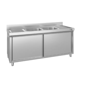 Szafka pod zlewozmywak ECO - 1800x600 mm - z 2 komorami pośrodku - Prime Gastro