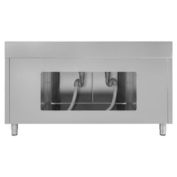Szafka zlewozmywakowa ECO - stal nierdzewna AISI 304 - 1800x700mm - z 2 komorami środkowa