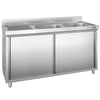 Szafka zlewozmywakowa PREMIUM – 1800 x 600 mm – ze zlewem 2-komorowym po prawej stronie