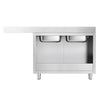 Commercial Dishwasher Sink with Cupboard PREMIUM - 1800x700mm - 2 Bowls, Left-Hand Bowl
