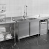 Commercial Dishwasher Sink with Cupboard PREMIUM - 1800x700mm - 2 Bowls, Left-Hand Bowl