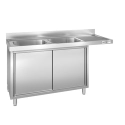 Szafka zlewozmywakowa dla zmywarki do naczyń - 1800x700 mm - z 2 zlewami po lewej stronie