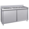 Szafka zlewozmywakowa ECO – 2000 x 700 mm – ze zlewem 2-komorowym po lewej stronie