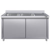 Szafka zlewozmywakowa ECO – 2000 x 700 mm – ze zlewem 2-komorowym po lewej stronie