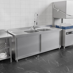 Szafka zlewozmywakowa PREMIUM – 2000 x 700 mm – z 2 zlewami umieszczonymi pośrodku