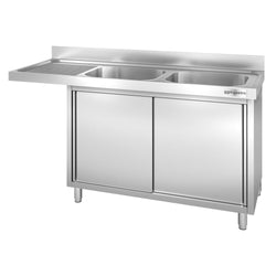 Szafka zlewozmywakowa dla zmywarki do naczyń - 2000x700mm - z 2 zlewami po prawej stronie