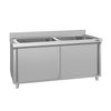 Szafka do mycia garnków ECO – 2000 x 600 mm – z 2 zlewami