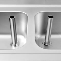 Szafka zlewozmywakowa PREMIUM - stal nierdzewna AISI 304 - 1800x700mm - z 2 komorami środkowa