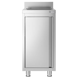 Szafka pod zlewozmywak - stal nierdzewna - 400 x 600 mm - ze zlewozmywakiem i koszem na śmieci