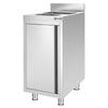 Szafka pod zlewozmywak - stal nierdzewna - 400 x 600 mm - ze zlewozmywakiem i koszem na śmieci