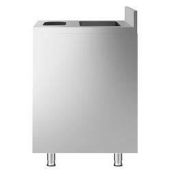 Szafka pod zlewozmywak - stal nierdzewna - 400 x 600 mm - ze zlewozmywakiem i koszem na śmieci