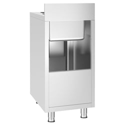 Szafka pod zlewozmywak - stal nierdzewna - 400 x 600 mm - ze zlewozmywakiem i koszem na śmieci