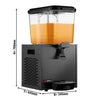 Commercial Juice Dispenser - 1x polycarbonate tank with tap & paddle agitation - 18 Litres - 290W - Black - incl. drip tray