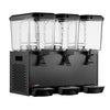 Commercial Juice Dispenser - 3x polycarbonate tanks with tap & paddle agitation - 3x 18 Litres - 700W - Black - incl. drip tray