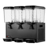 Commercial Juice Dispenser - 3x polycarbonate tanks with tap & paddle agitation - 3x 18 Litres - 700W - Black - incl. drip tray