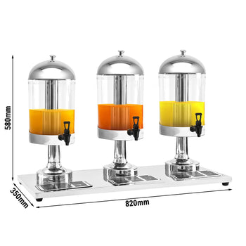 Dozownik soku - 3x 8 litrów - stal nierdzewna - Prime Gastro