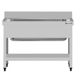 Stół ze zlewem ECO - 1000x700x950mm - z półką - 1-komorowy komory pośrodku skręcany