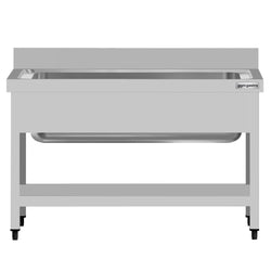 Stół ze zlewem ECO - 1200x700x950mm - z półką - 1-komorowy (komory pośrodku) skręcany