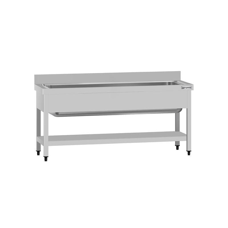 Stół ze zlewem ECO - 1600x600x950mm - z półką - 1-komorowy skręcany