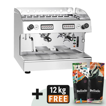 Ekspres do kawy z portafiltrem - 2 grupy - włącznie z systemem wstępnej infuzji - Prime Gastro