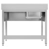 Stainless Steel Commercial Sink Unit ECO - 1000x700mm - with Single Bowl Left-hand - with Undershelf