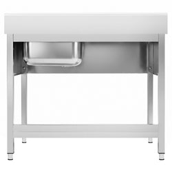 Stainless Steel Commercial Sink Unit PREMIUM - 1000x700mm - with Single Bowl Right-hand - with Undershelf