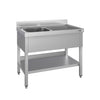 Stainless Steel Commercial Sink Unit ECO - 1000x700mm - with Single Bowl Left-hand - with Undershelf