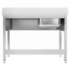 Stainless Steel Commercial Sink Unit PREMIUM - 1200x600mm - with Single Bowl Left-hand - with Undershelf