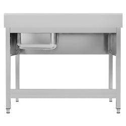 Stół zlewozmywakowy ECO – 1200 x 600 mm – z półką dolną – ze zlewem 1-komorowym po prawej stronie
