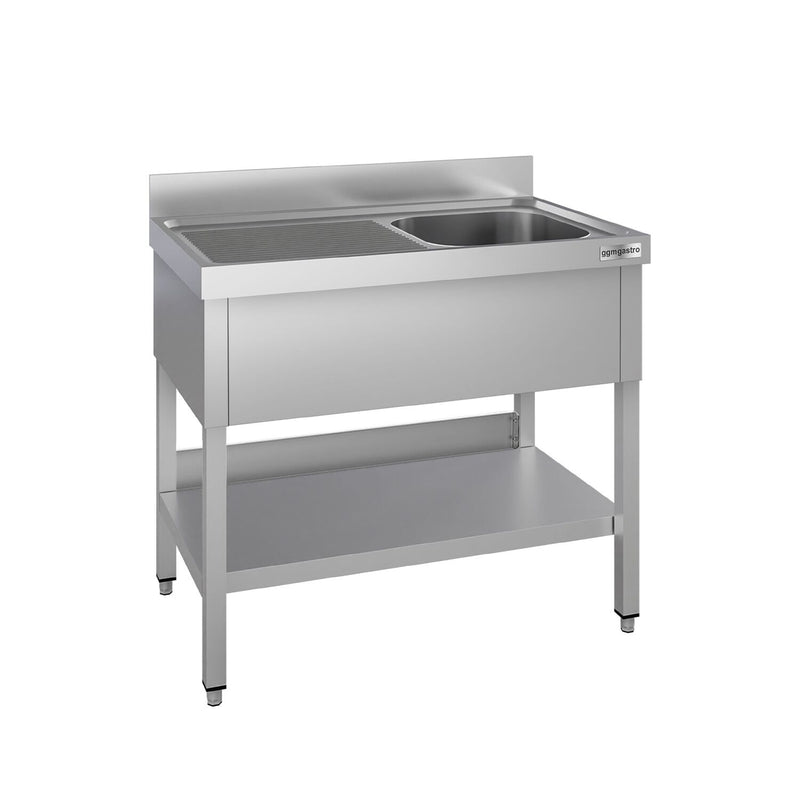 Stół zlewozmywakowy ECO – 1200 x 600 mm – z półką dolną – ze zlewem 1-komorowym po prawej stronie