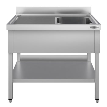 Stół zlewozmywakowy ECO - 1200x600 mm - z półką dolną i 1 zlewem po prawej stronie - Prime Gastro