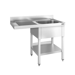 Stół zlewozmywakowy dla zmywarki do naczyń - 1200x600 mm - z 1 zlewem po prawej stronie