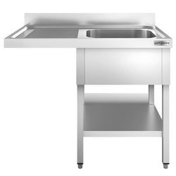 Stół zlewozmywakowy dla zmywarki do naczyń - 1200x600 mm - z 1 zlewem po prawej stronie