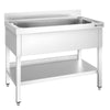 Stół zlewozmywakowy do mycia garnków PREMIUM – 1200 x 700 mm – ze zlewem 1-komorowym