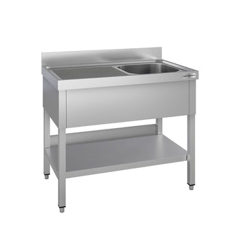 Stół zlewozmywakowy ECO - 1200x700mm - z półką dolną i 1 zlewem po prawej stronie - Prime Gastro