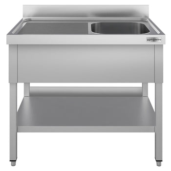 Stół zlewozmywakowy ECO - 1200x700mm - z półką dolną i 1 zlewem po prawej stronie - Prime Gastro