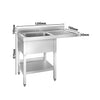 Commercial Dishwasher Sink Unit PREMIUM - 1200x700mm - Single Bowl Sink - Right Hand Drainer