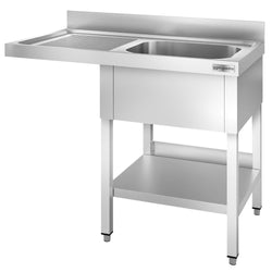Stół zlewozmywakowy dla zmywarki do naczyń - 1200x700 mm - z 1 zlewem po prawej stronie